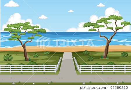 Pathway to the beach background 93360210