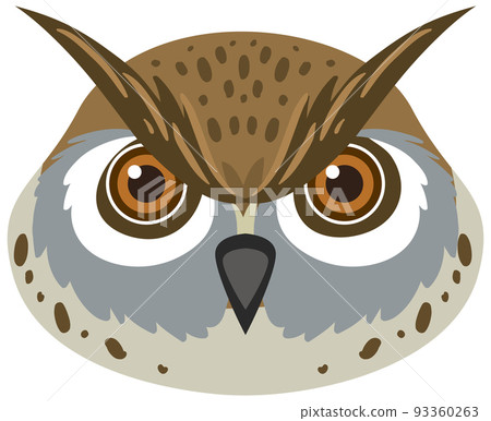 Cute owl head in flat style Cute owl head in flat style 93360263