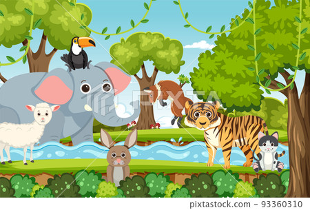 Cute wild animals in the forest 93360310