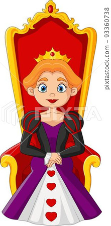 Cartoon queen sitting on the throne - Stock Illustration [93360738] - PIXTA