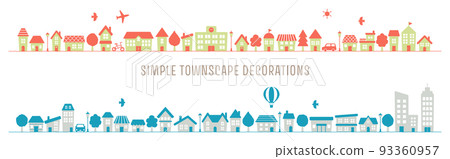 panorama illustration of a simple cityscape 93360957