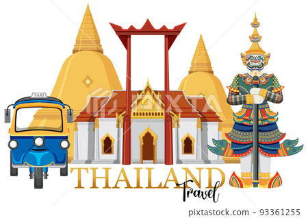Bangkok Thailand Landmarks Logo Banner 93361255