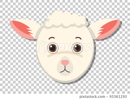 Cute sheep head in flat cartoon style - Stock Illustration [93361293 ...