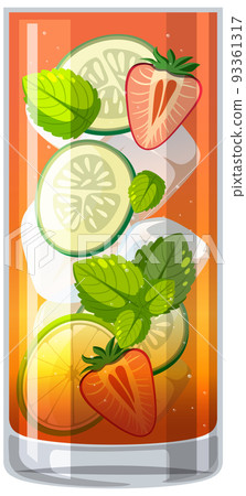 Pimm's cup cocktail in the glass Pimm's cup cocktail in the glass 93361317