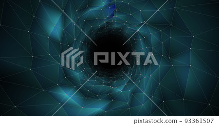 Image of digital tunnel over black background 93361507