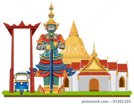 Bangkok Thailand Landmark Flat Style 93362195