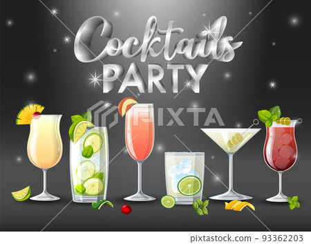 Cocktails Party Sparkling Background Cocktails Party Sparkling Background 93362203