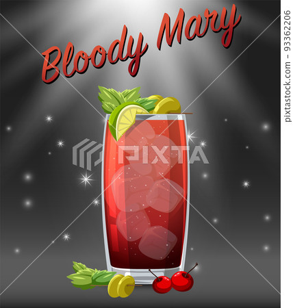 Cocktail in the glass on sparkling background 93362206
