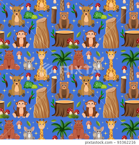Cute animals seamless pattern 93362216