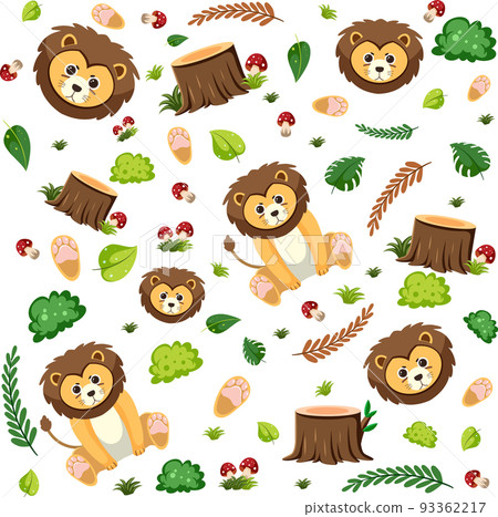 Lion cute animal seamless pattern Lion cute animal seamless pattern 93362217