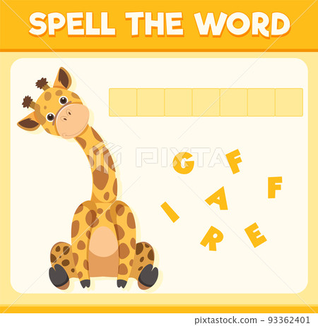 Spell word game with word giraffe 93362401