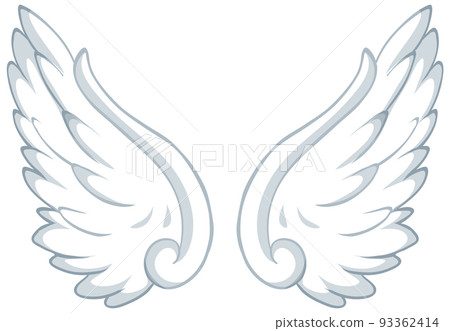 White wings isolated on white background White wings isolated on white background 93362414