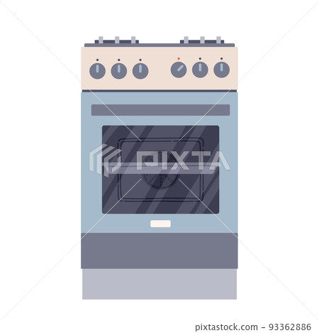 Kitchen stove gas oven flat design style vector Kitchen stove gas oven flat design style vector 93362886