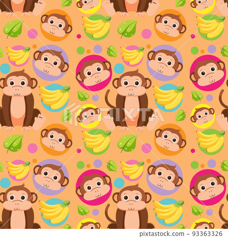 Cute monkey seamless pattern Cute monkey seamless pattern 93363326