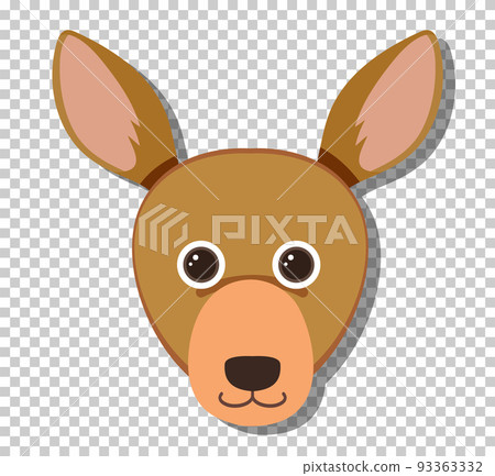 Cute kangaroo head in flat cartoon style 93363332
