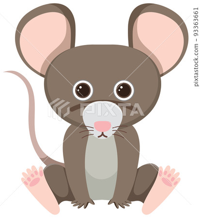 Cute mouse in flat style isolated 93363661