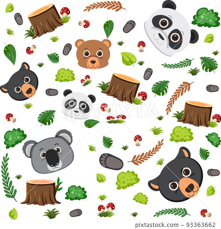 Cute animal seamless pattern 93363662