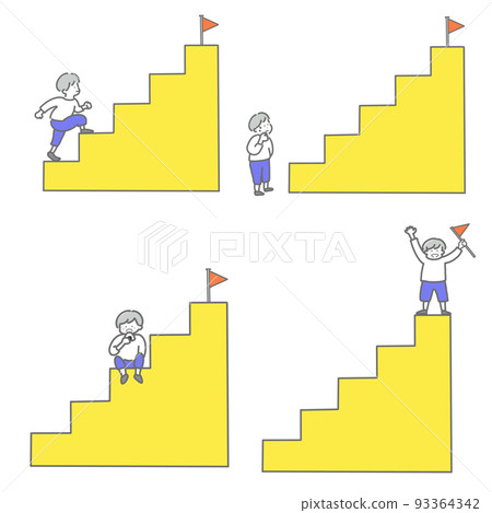 Set of boys stepping up 93364342