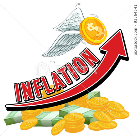 Inflation logo with arrow going up Inflation logo with arrow going up 93364541