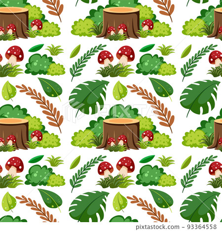 Various plants seamless pattern 93364558