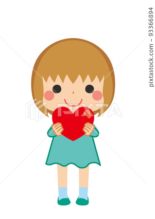 Illustration of a cute little girl holding a... - Stock Illustration ...