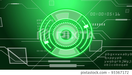 Image of scope scanning over data processing on black background Image of scope scanning over data processing on black background 93367172