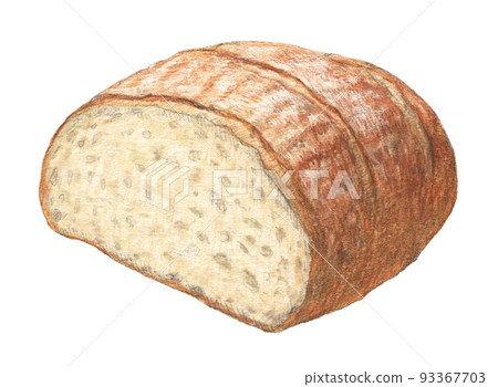一半黑麥麵包水彩鉛筆插圖透明背景 93367703