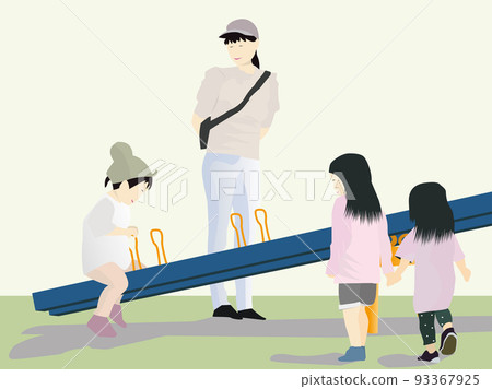 Parent and child playing in the park 93367925