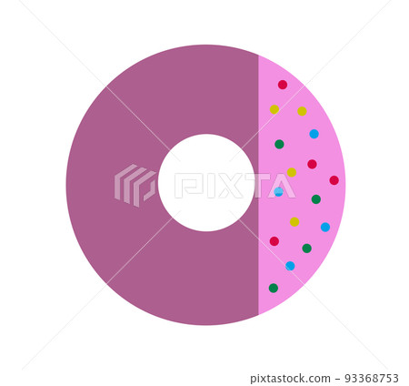 Pink donut with colorful chocolate sprinkles Pink donut with colorful chocolate sprinkles 93368753