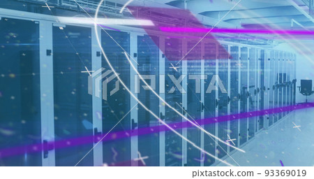 Image of scope scanning and data processing with computer servers in background Image of scope scanning and data processing with computer servers in background 93369019