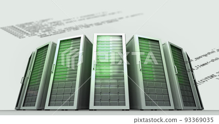 Image of data processing over computer servers 93369035