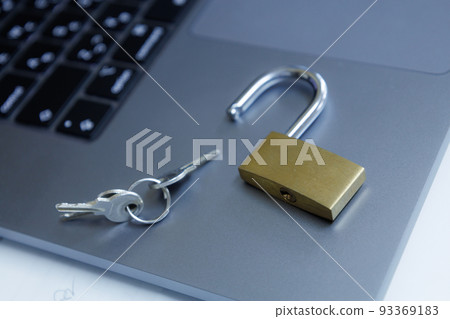 PC and padlock security image PC and padlock security image 93369183