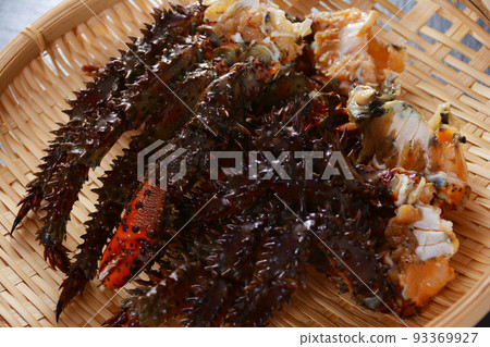 從北海道，北海道東部切開的生花崎蟹 93369927