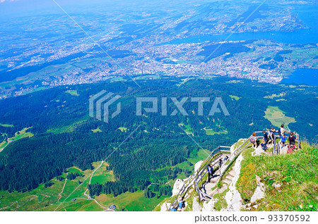 Mount Pilatus Aesel Peak Hiking Trail and Lucerne Town [Switzerland] 93370592