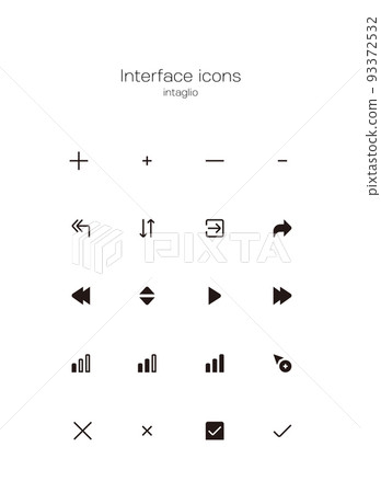 simple black essential icon set for UI UX web... - Stock Illustration ...