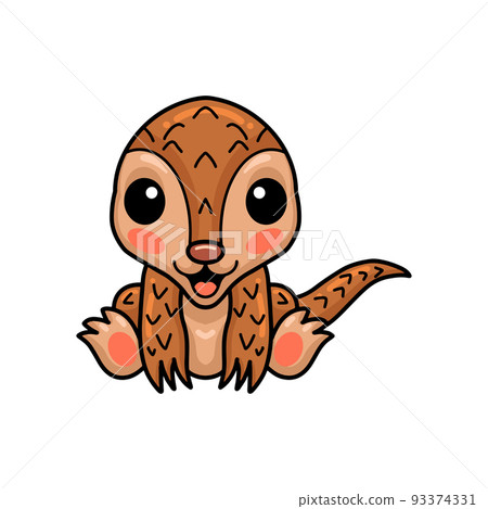 Cute little pangolin cartoon sitting Cute little pangolin cartoon sitting 93374331