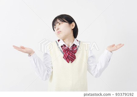 High school girl with a white background High school girl with a white background 93379192