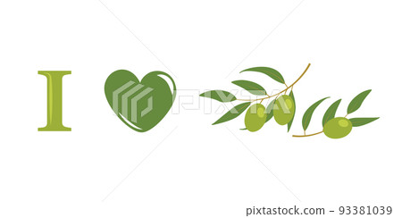 I love olive healthy food isolated on white background I love olive healthy food isolated on white background 93381039