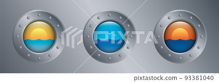 porthole icon with sea view marine holiday design porthole icon with sea view marine holiday design 93381040