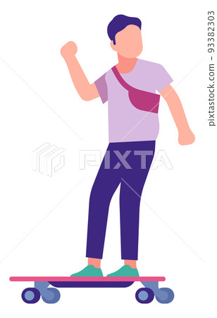 Boy riding skateboard. Guy skating wheel board. Street sport Boy riding skateboard. Guy skating wheel board. Street sport 93382303
