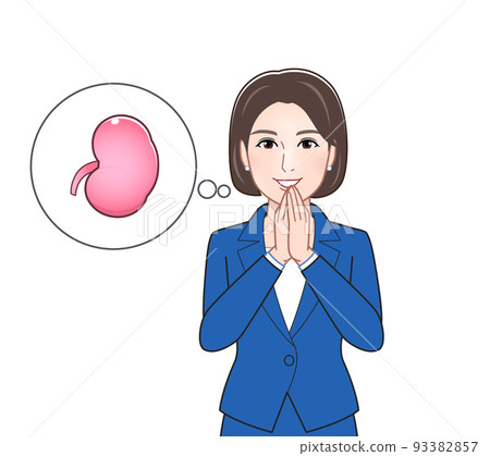 Illustration of a person explaining physical troubles 93382857
