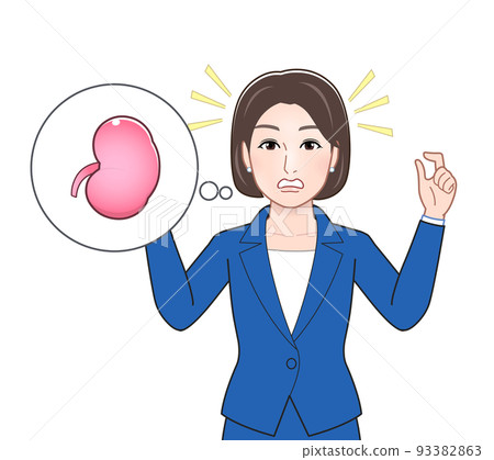 Illustration of a person explaining physical troubles Illustration of a person explaining physical troubles 93382863