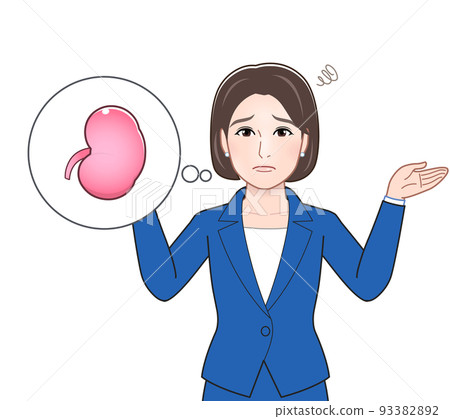 Illustration of a person explaining physical troubles Illustration of a person explaining physical troubles 93382892