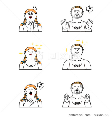 Training wear men and women _ facial expression set 93383920
