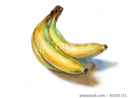 bunch banana watercolor illustration 93385151