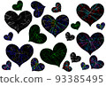 Cyber-like heart icon set Valentine 93385495