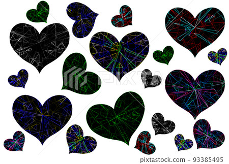 Cyber-like heart icon set Valentine Cyber-like heart icon set Valentine 93385495