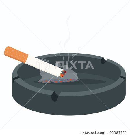 Cigarette in ashtray with burning concept Cigarette in ashtray with burning concept 93385551