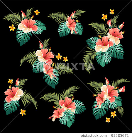 Beautiful tropical botanical illustration Beautiful tropical botanical illustration 93385671