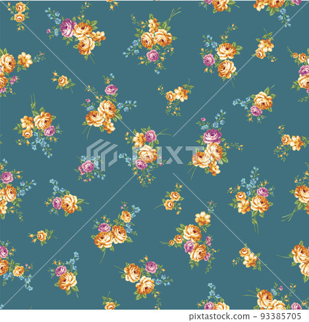 Seamlessly continuous floral pattern, - Stock Illustration [93385705 ...